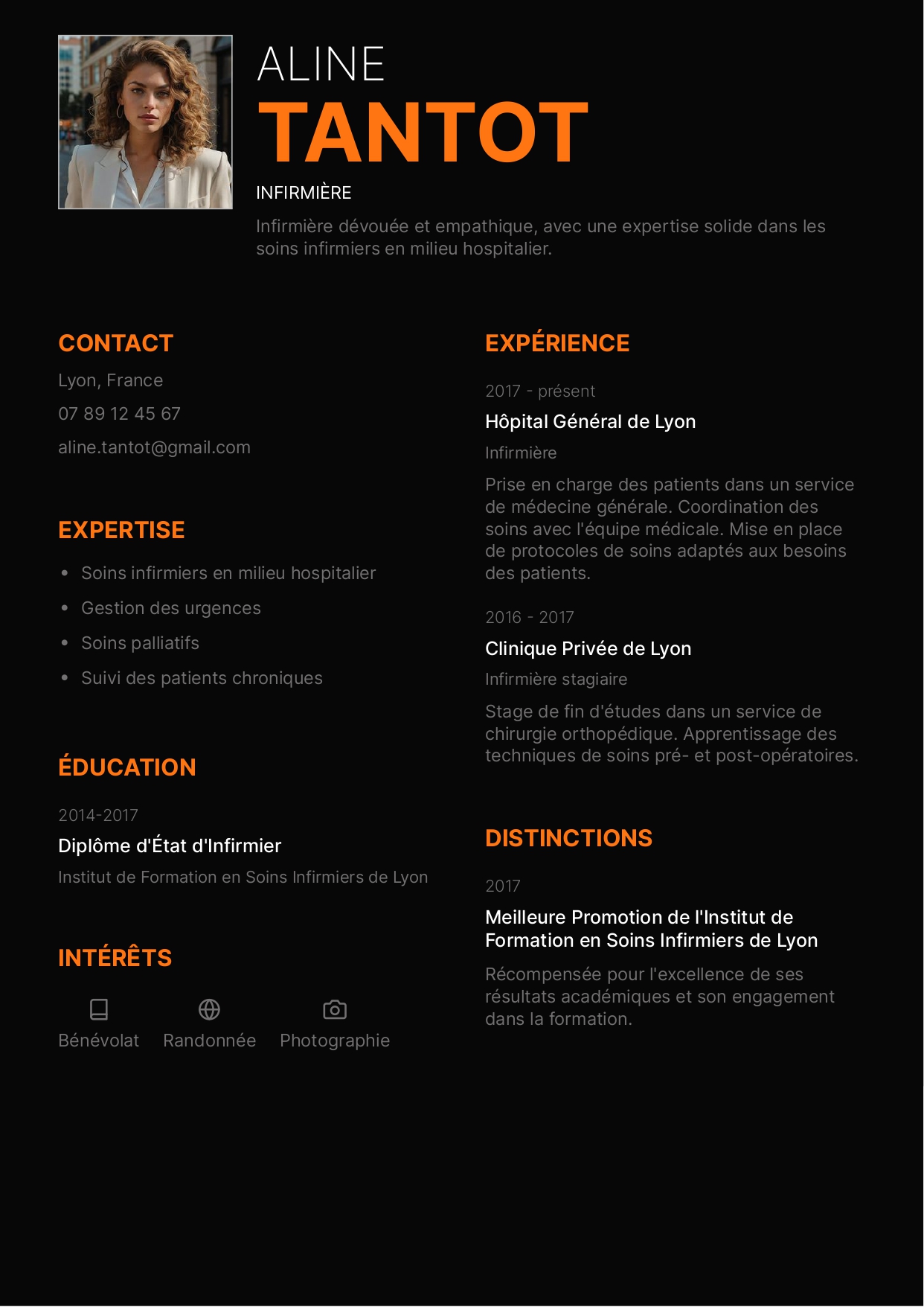 exemple cv infirmiere