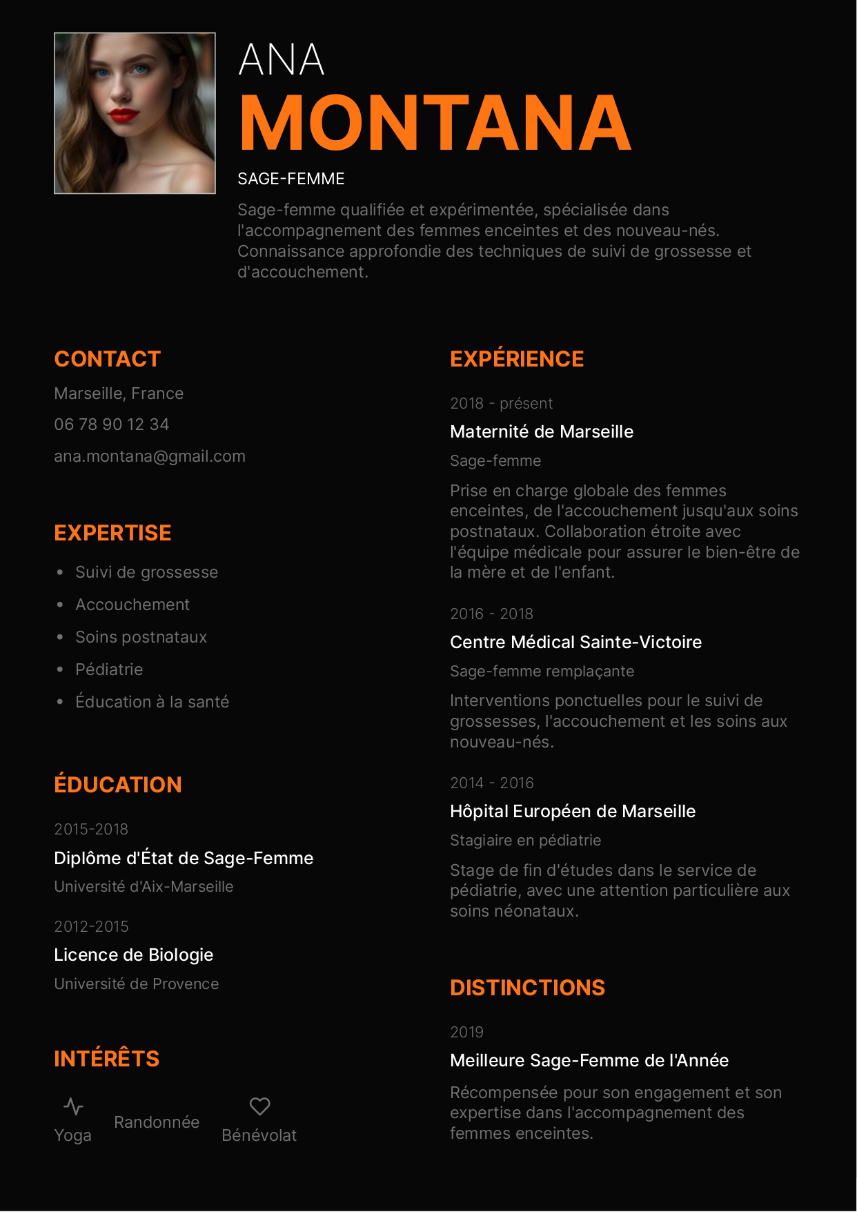 exemple cv sage femme