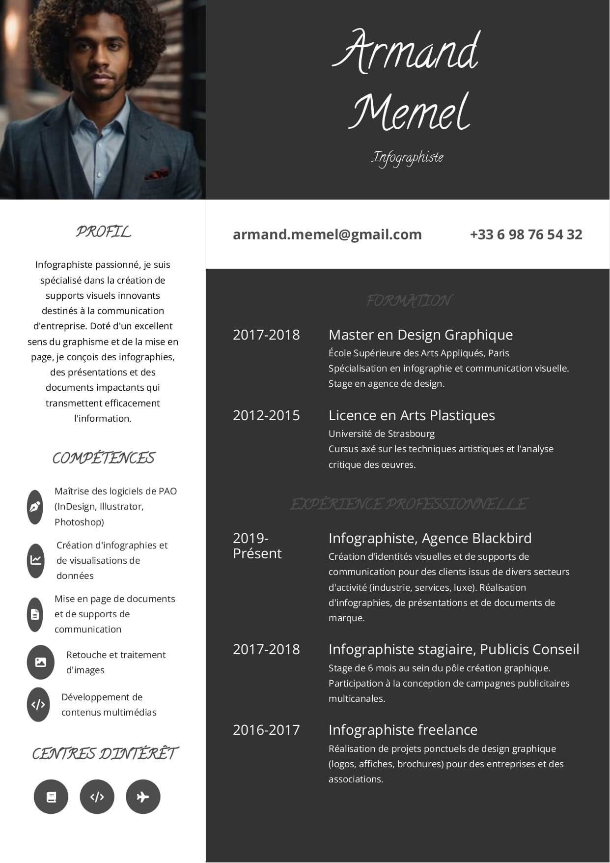 exemple cv infographiste