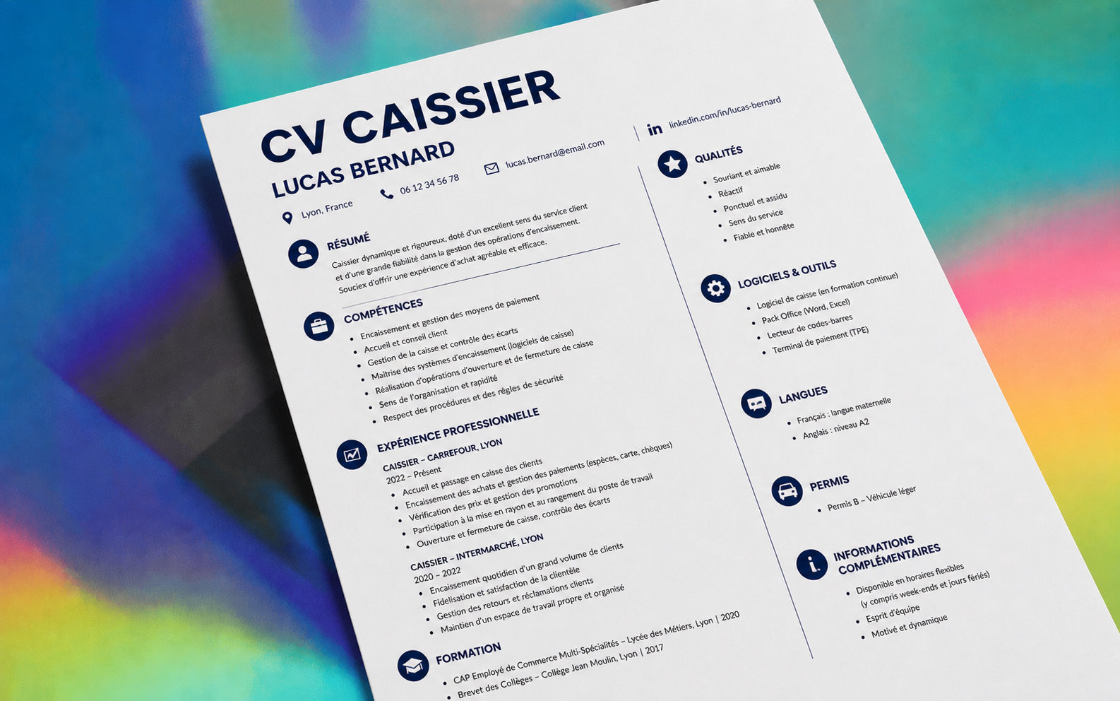 10 modèles de CV Hôte(sse) de caisse / Caissier(ère) gratuit à remplir en 2026