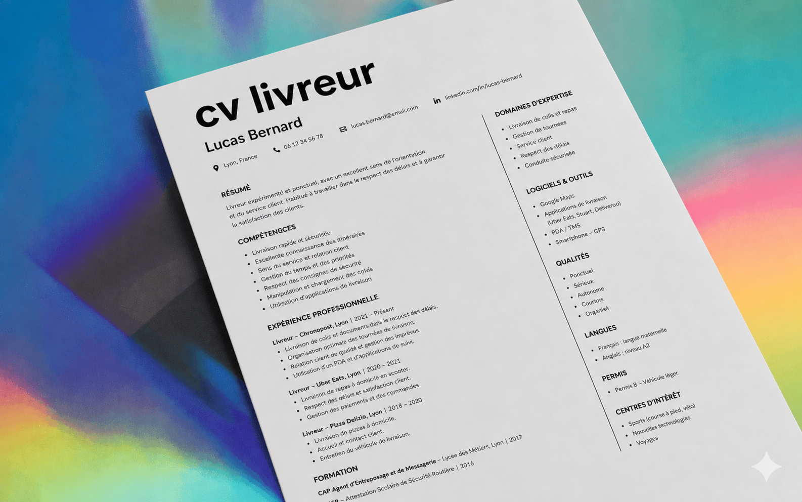 10 modèles de CV Chauffeur-Livreur / Coursier gratuit à remplir en 2026