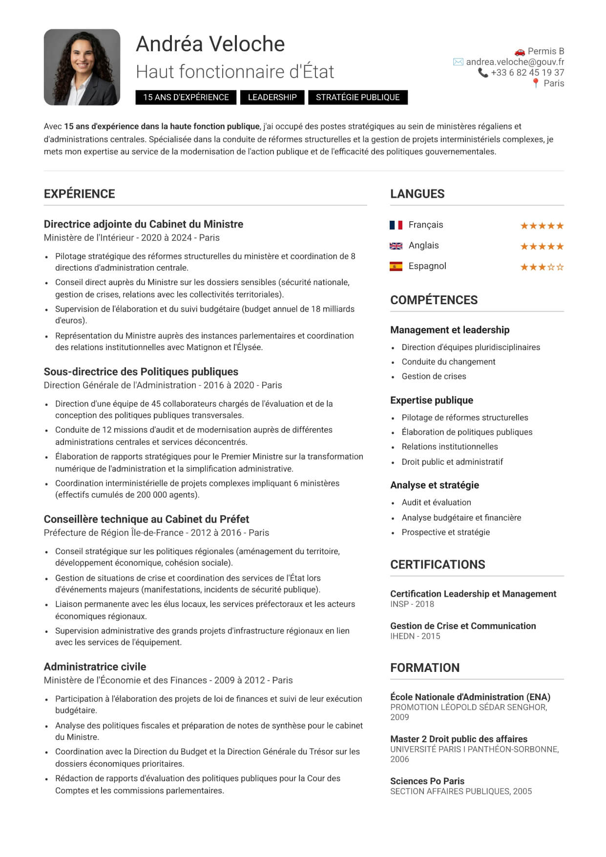 Architecture d'un CV optimisé pour Genève