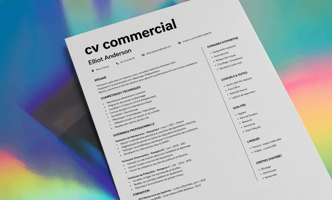 10 modèles de CV commercial gratuit à remplir en 2026