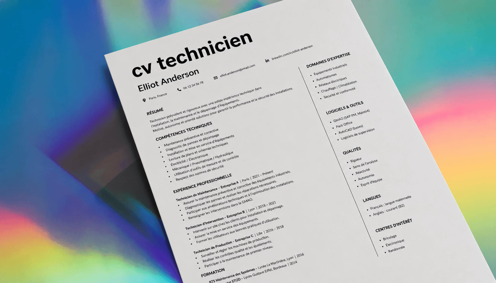 10 modèles de CV technicien de maintenance gratuit à remplir en 2026