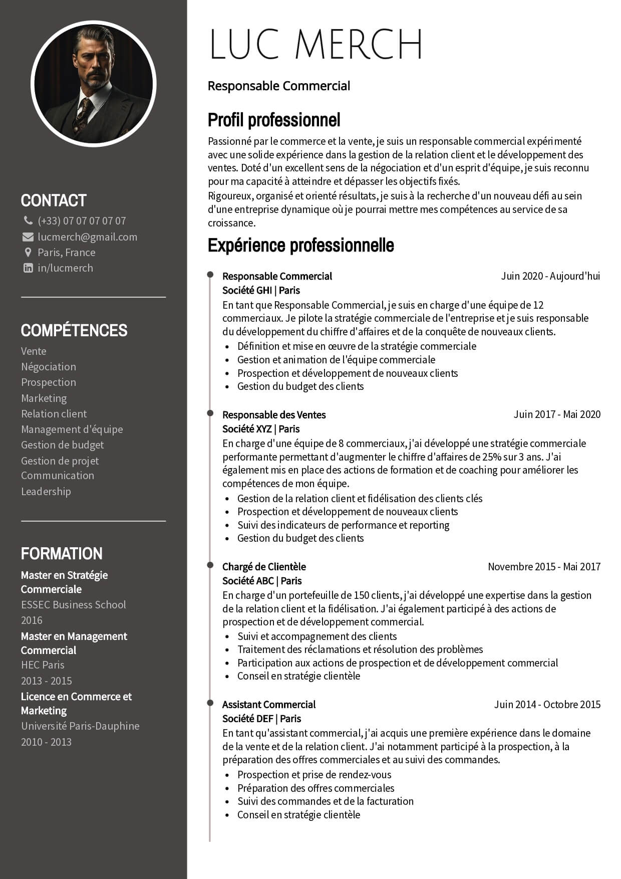 exemple cv essec