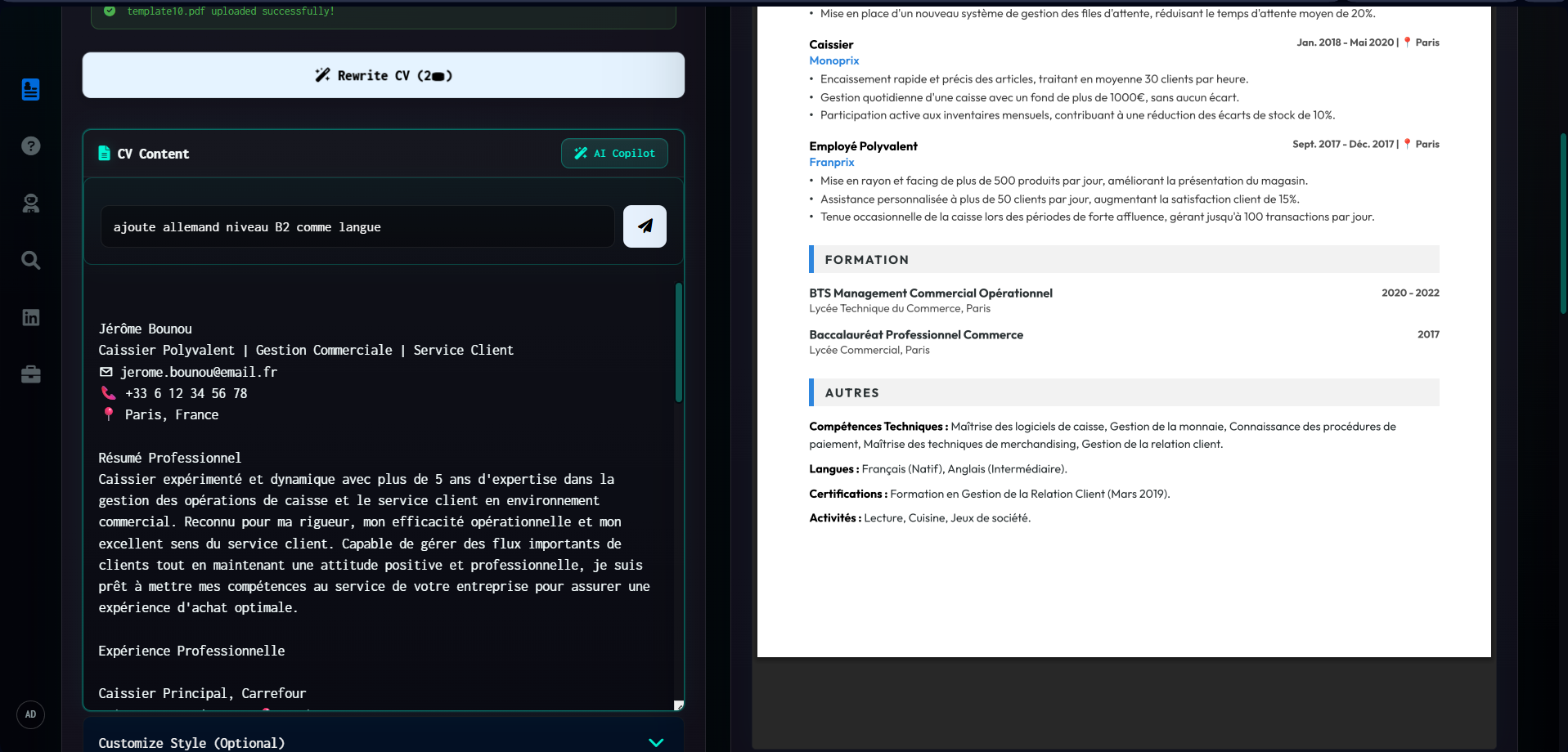 Usando o AI Copilot para adicionar habilidades