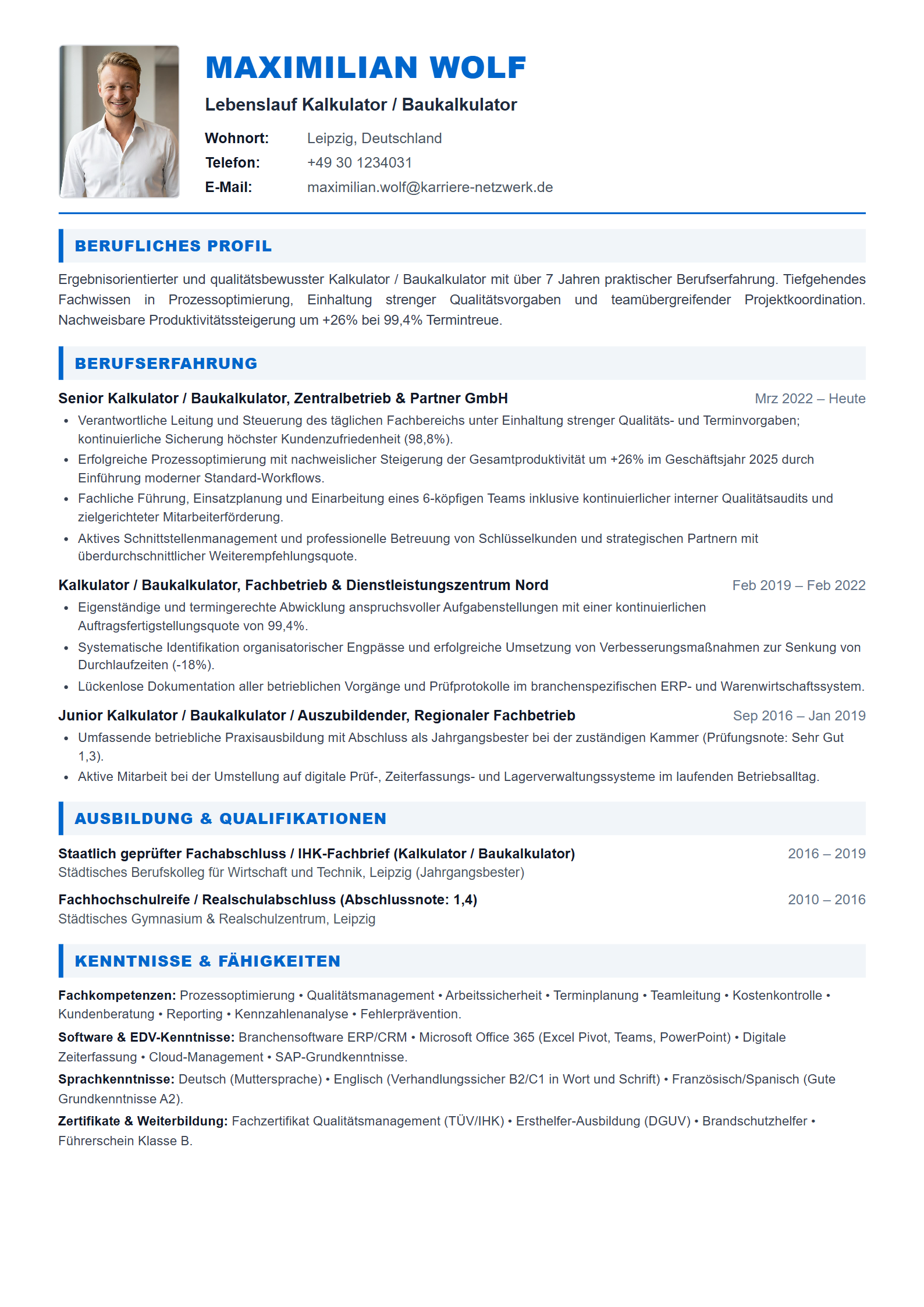 Kalkulator / Baukalkulator Resume Example