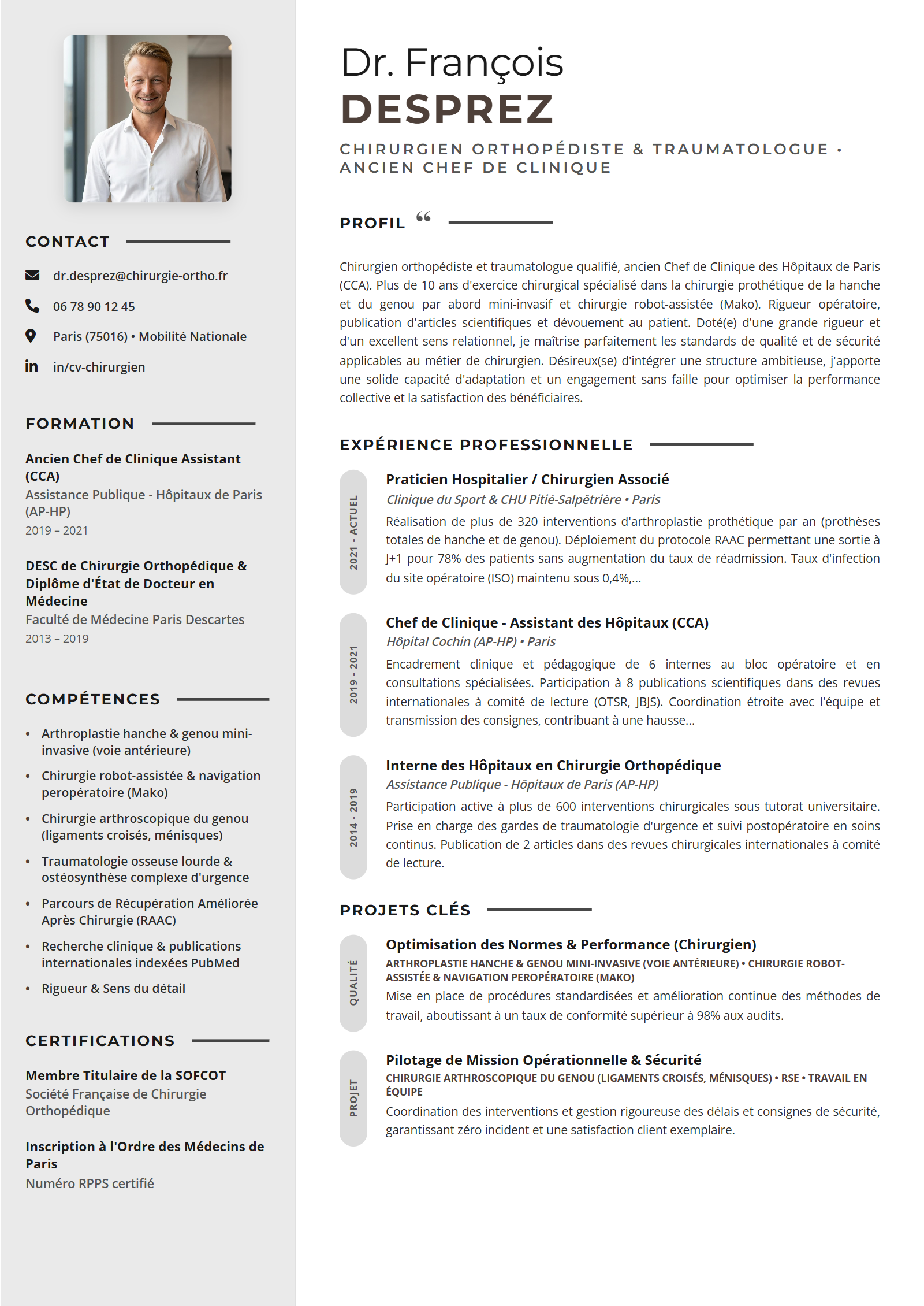 Exemple de CV Chirurgien