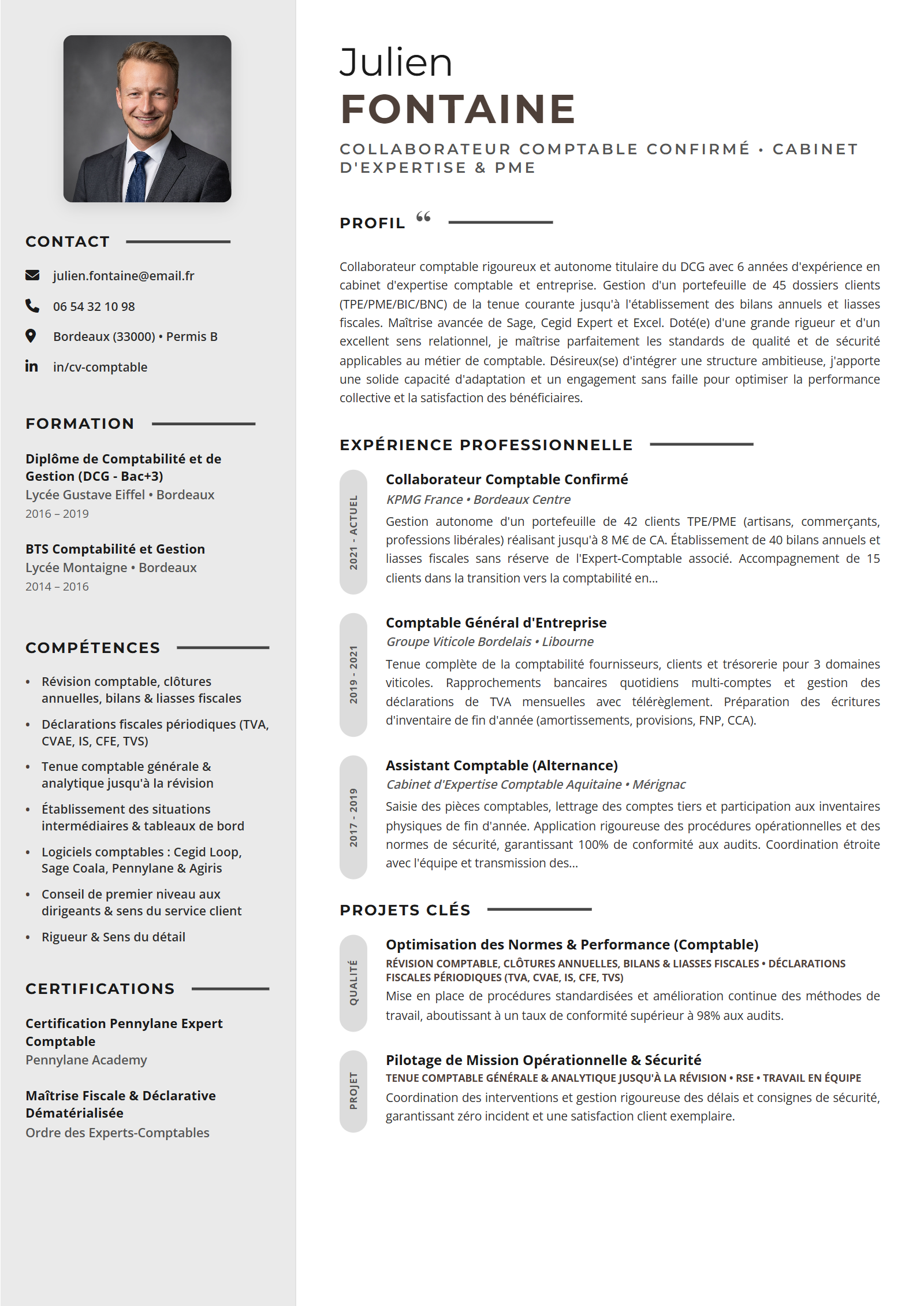 Exemple de CV Comptable