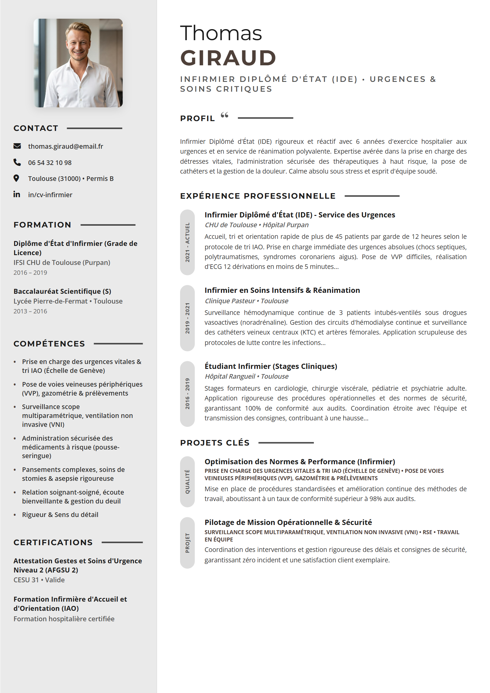 Exemple de CV Infirmier