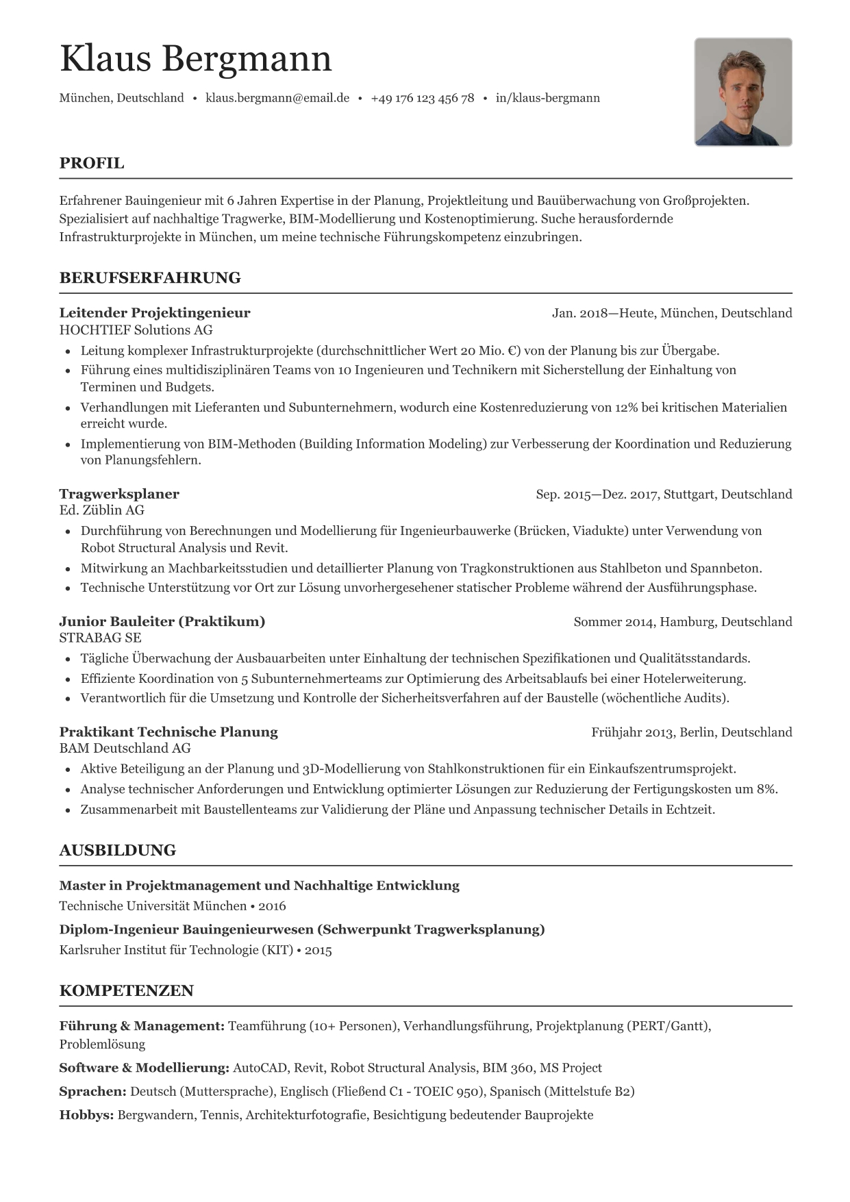 Lebenslauf Vorlage Design 206 von CVByAI