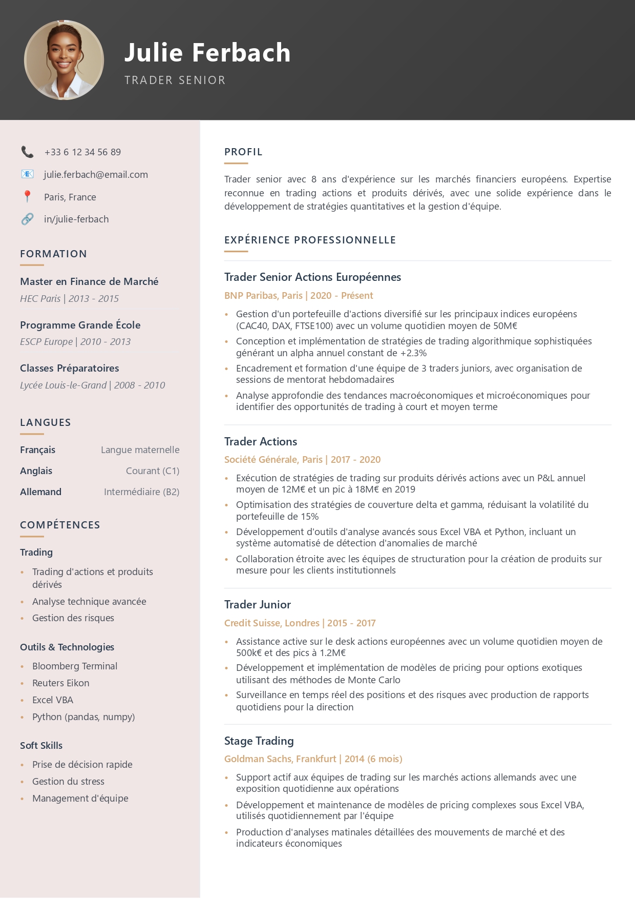 Modèle de CV compact et efficace numéro 24 par CVByAI