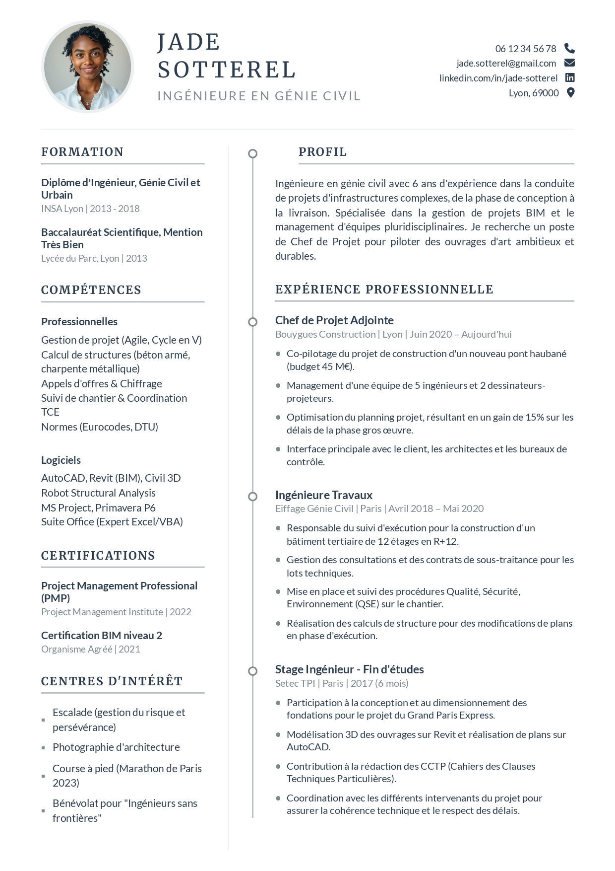 Modèle de CV avec focus sur les compétences numéro 29 par CVByAI