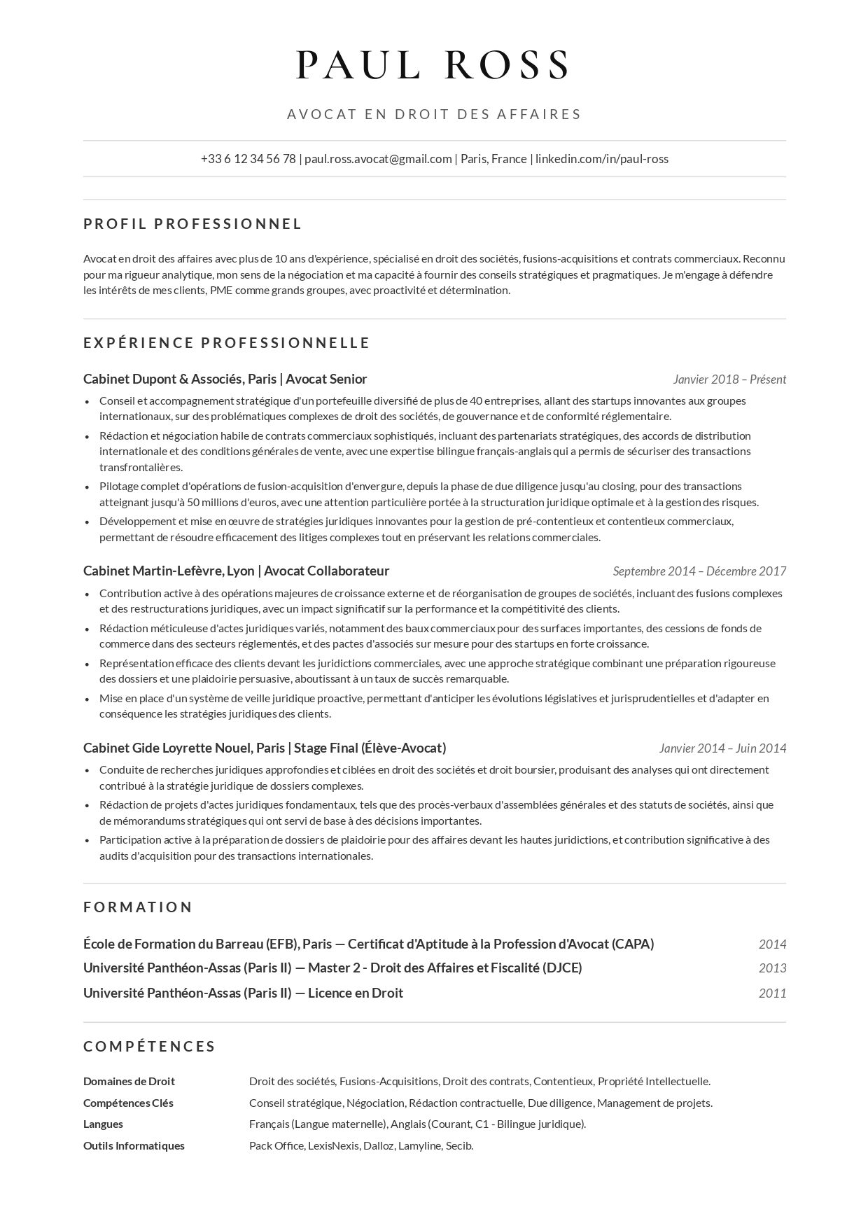 Modèle de CV avec photo ronde numéro 33 par CVByAI
