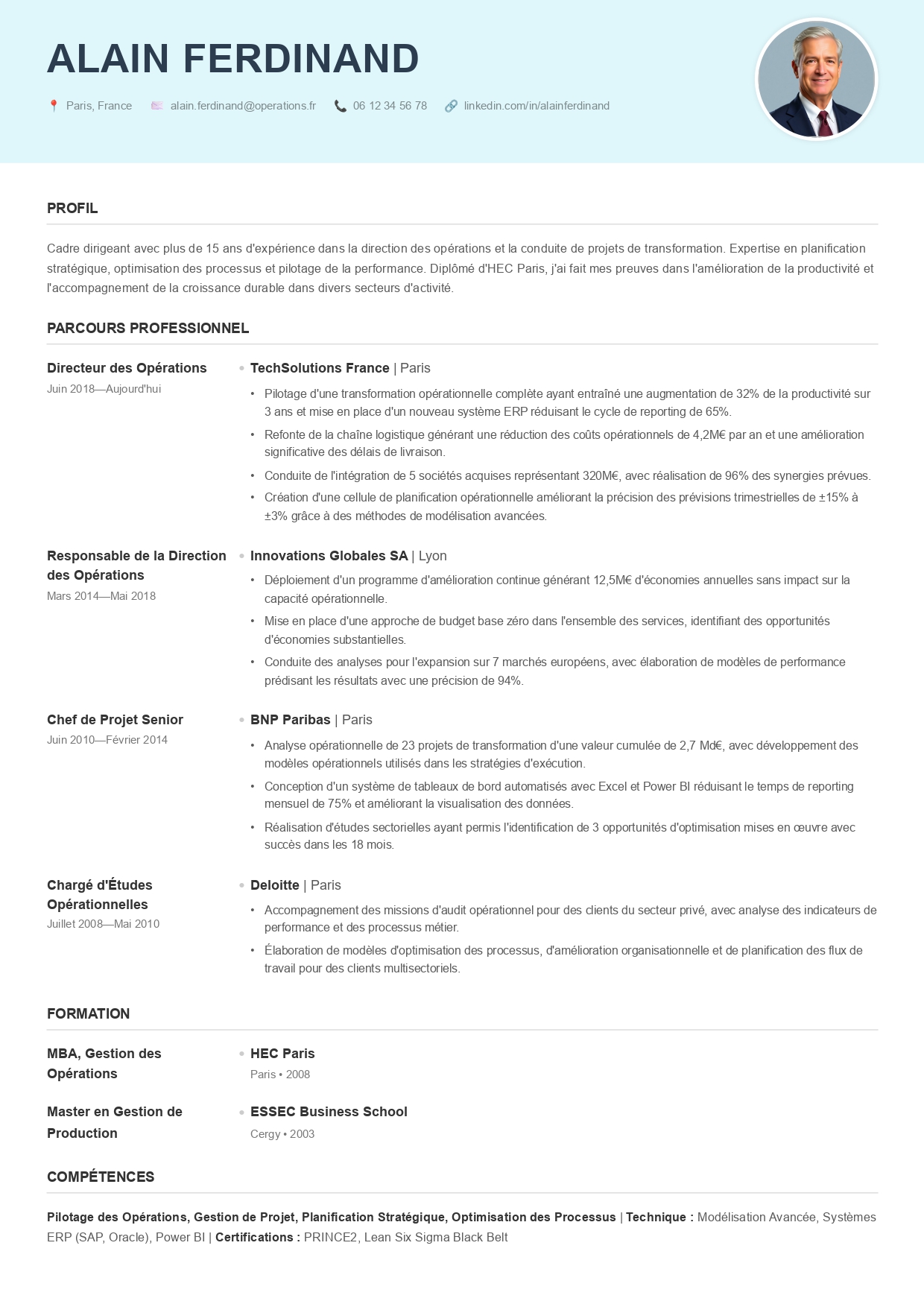Modèle de CV Harvard numéro 37 par CVByAI