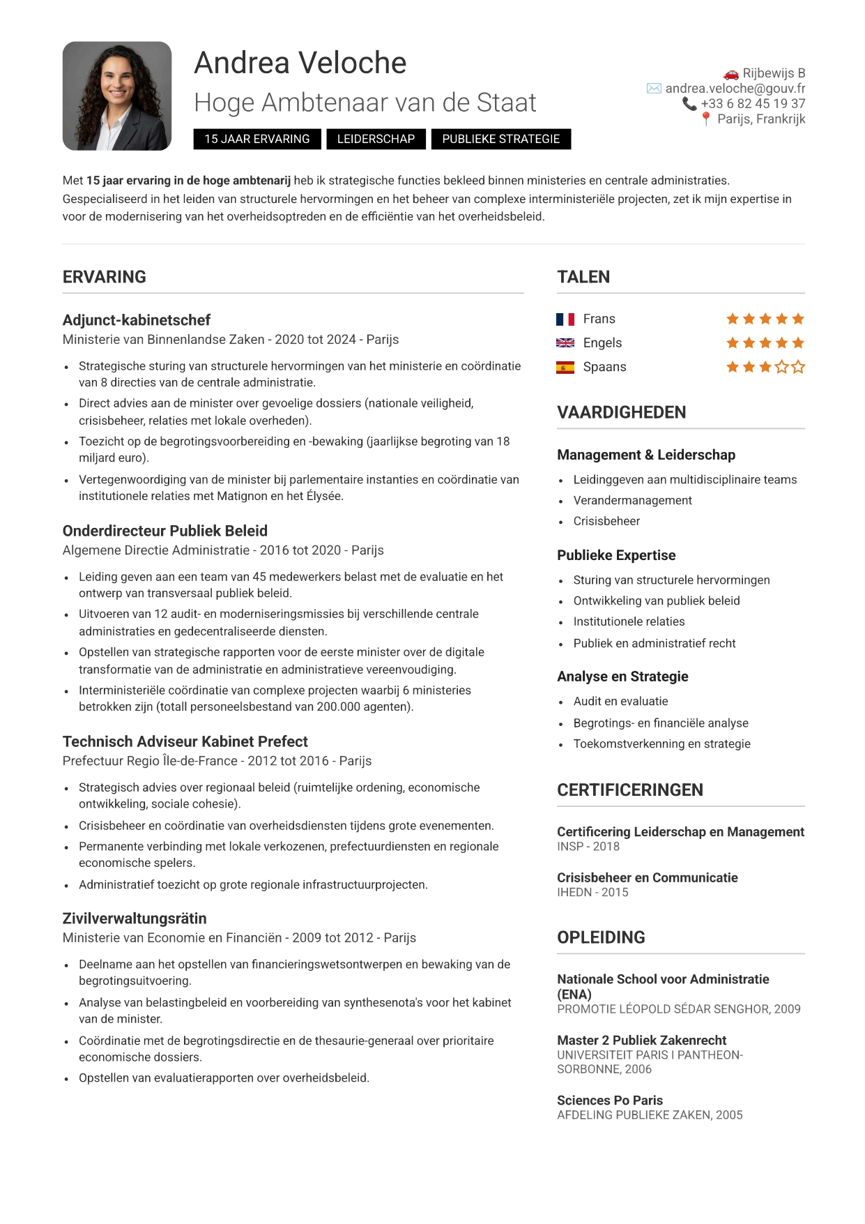 Modern CV-sjabloon zonder foto nummer 603 van CVByAI