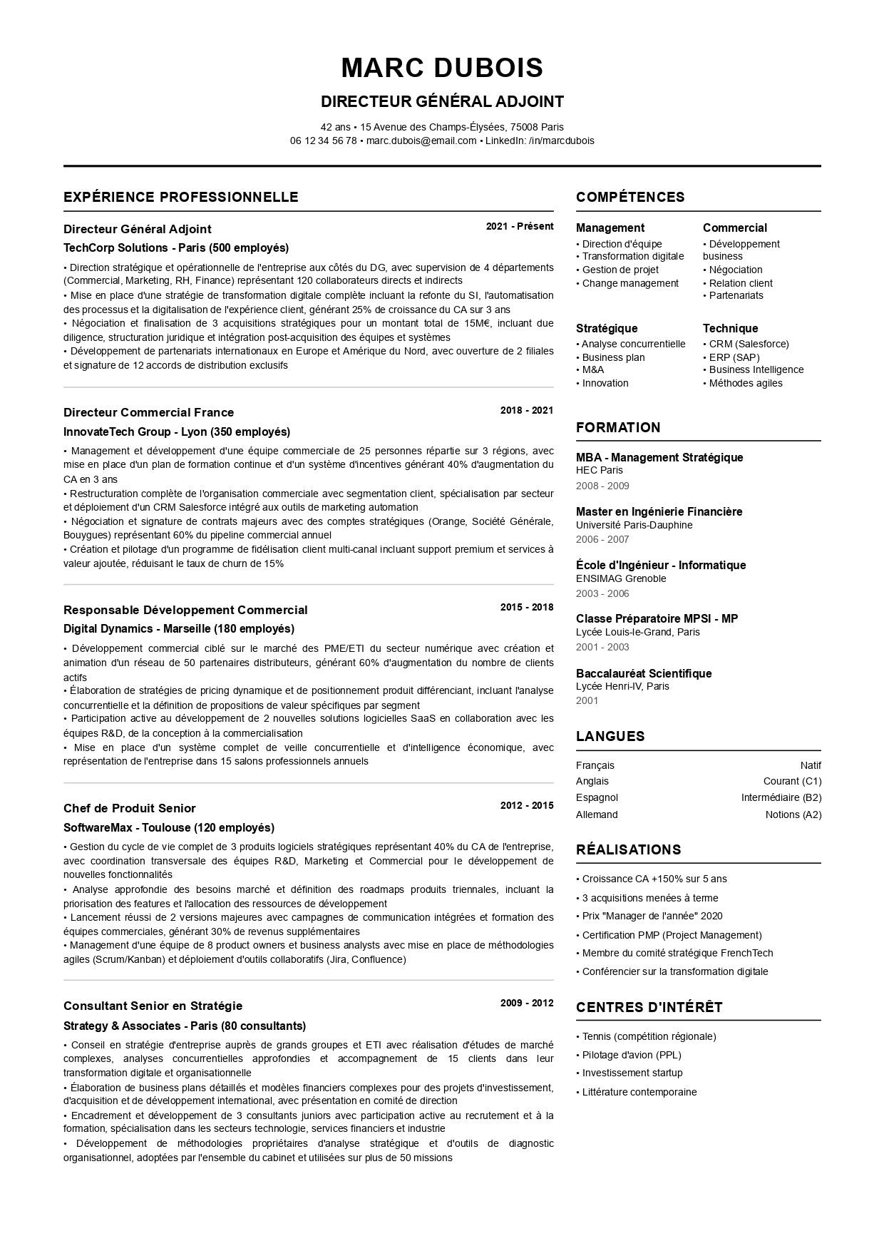 Modèle de CV original avec timeline numéro 7 par CVByAI